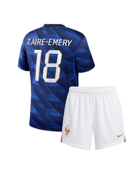 Billige Fotballdrakt Frankrike Warren Zaire-Emery #18 Replika Hjemmedraktsett Barn VM 2026 Kortermet (med bukser)